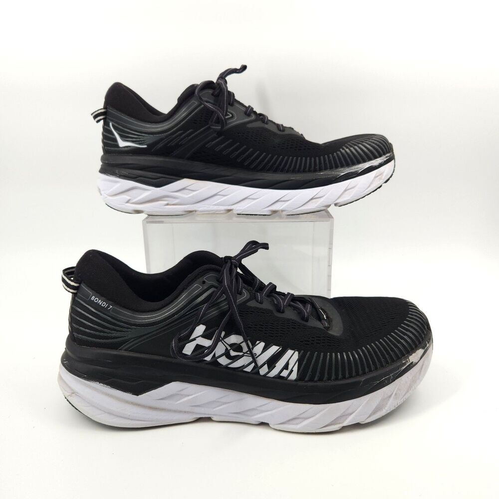 Hoka One One Bondi 7 Shoes Men Size 11 Running Black/White